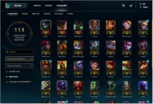 Platina V na Flex / Prata 1 SoloQ ~ 55 campeões ~ 9 skins - League of Legends LOL