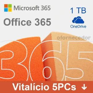 Office 365 Vitalicio - 5 Dispositivos - Softwares e Licenças