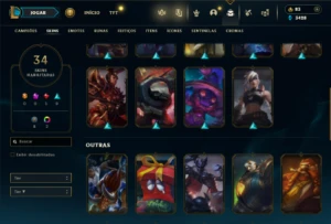 Unranked com 90 Champs e 34 Skins + 3 Vitoriosas - League of Legends LOL