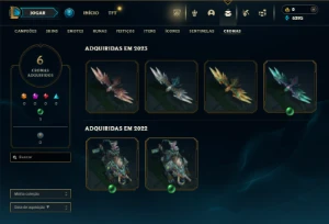 Unranked com 40 Champs e 10 Skins - League of Legends LOL