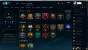 Conta Lv 57 Ouro IV diversas skins - League of Legends LOL