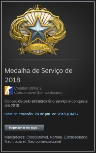 Conta CS2 - Medalha de Serviço de 2018 - Counter Strike