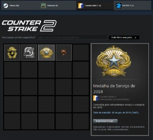 Conta CS2 - Medalha de Serviço de 2018 - Counter Strike