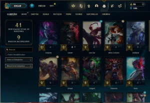 Platina 2 com 30 Champs e 7 Skins + 1 Fragmento - League of Legends LOL