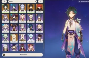 conta genshin impact ar 55 xiao ganyu diluc zhongli