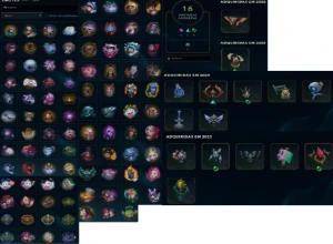 VConta League of Legends + Level 171 + 90 Skins + 107 Emotes LOL
