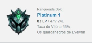 Conta lol platina 1 mmr de mestre - League of Legends