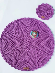 Kit de 6 Sousplats em Crochê Alfazema