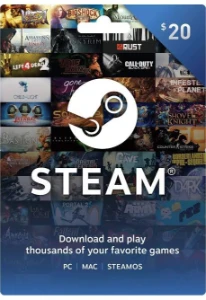 Gift card steam $20 Dólares - Gift Cards