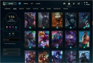 Conta ouro 4 com 155 Champs e 126 Skins - League of Legends LOL