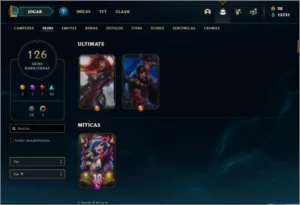Conta ouro 4 com 155 Champs e 126 Skins - League of Legends LOL
