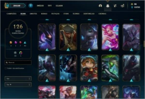 Conta ouro 4 com 155 Champs e 126 Skins - League of Legends LOL