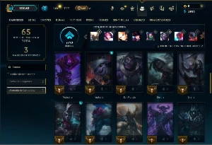 Platina 3 com 45 Champs e 7 Skins - League of Legends LOL