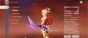 Conta com Yae Miko C1, Yoimiya e 4 armas T5 - Genshin Impact