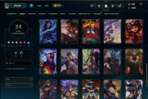 Prata 2 com 115 Champs e 34 Skins  ( Mais de 60 Jogos ) - League of Legends LOL