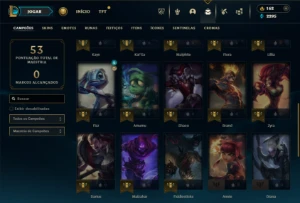 Platina 3 com 35 Champs e 21 Skins + 2 Fragmentos de skins - League of Legends LOL