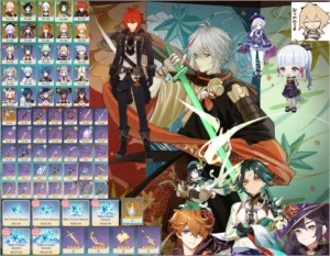 AYAKA XIAO KAZUHA VENTI CHILD+AMOS DILUC C2 QIQIC1 MONA JEAN - Genshin Impact
