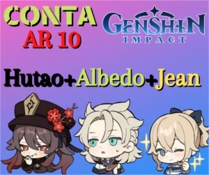 Conta Genshin Impact com Albedo, Hutao e Jean Ar 10