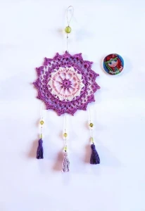 Mandala Enfeite de Parede em Crochê