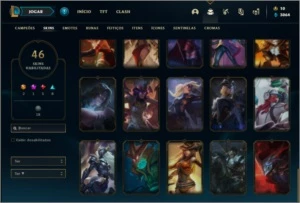 Conta bronze 4 com 60 champs e 46 skins + 2 Ultimates - League of Legends LOL