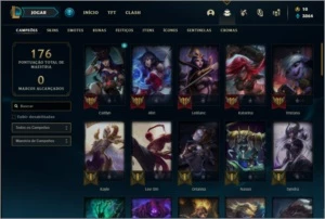 Conta bronze 4 com 60 champs e 46 skins + 2 Ultimates - League of Legends LOL