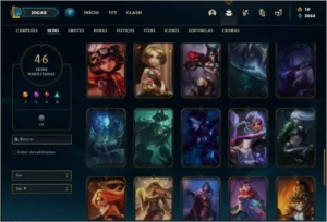 Conta bronze 4 com 60 champs e 46 skins + 2 Ultimates - League of Legends LOL