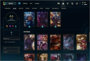 Conta bronze 4 com 60 champs e 46 skins + 2 Ultimates - League of Legends LOL