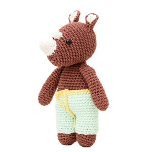 Rinoceronte Marrom Amigurumi - Artesanato e Personalizados