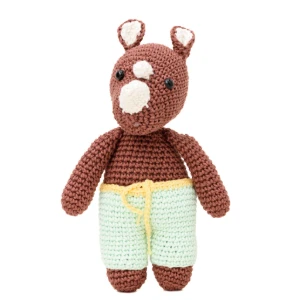 Rinoceronte Marrom Amigurumi - Artesanato e Personalizados
