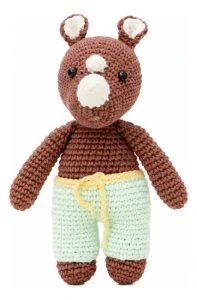 Rinoceronte Marrom Amigurumi - Artesanato e Personalizados