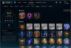 Conta League of Legends, Level 407, 951 skins, Diamante 2 LOL