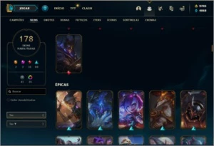 Conta Platina 2 com 2700RP, 178 skins e 100 champs - League of Legends LOL