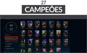 LEAGUE OF LEGENDS CONTA | PLATINA 3 • 27 CAMPEÕES • 4 SKINS LOL