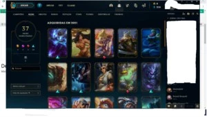CONTA DE LOL LEVEL 191, 37 SKIN 179 EMOTES 2 CROMAS