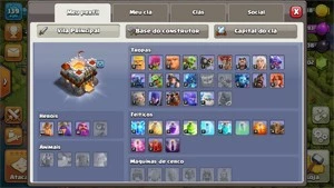 CONTA CV 11 MURO FULL CLASH OF CLANS + Decorações RARAS