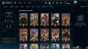 Conta LOL 1263 SKINS (SKINS RARAS) BLACK ALISTAR/CORKI OVNI - League of Legends