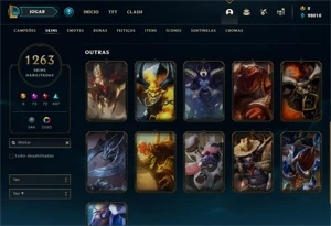 Conta LOL 1263 SKINS (SKINS RARAS) BLACK ALISTAR/CORKI OVNI - League of Legends
