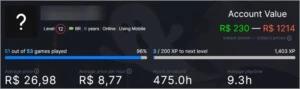 CONTA STEAM - 50 JOGOS - LVL 12 - 6 ANOS