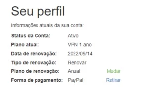 IP VANISH (VPN) 1 ANO Data de renovação:2022/09/14 - Assinaturas e Premium