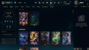 Vendo conta do lol lvl 147 com 117 skins platina IV allchamp - League of Legends