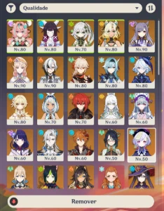 Conta Genshin 24 Personagens 5⭐ 9 Armas 5⭐