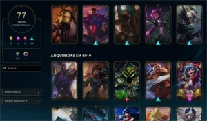 CONTA LEAGUE OF LEGENDS NVL 197 MUITAS SKINS BARATO LOL