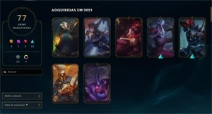 CONTA LEAGUE OF LEGENDS NVL 197 MUITAS SKINS BARATO LOL