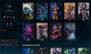 CONTA LEAGUE OF LEGENDS NVL 197 MUITAS SKINS BARATO LOL