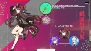 Hutao + Lança de Jade + Ayaka + Elegia + Keqing AR 47 - Genshin Impact