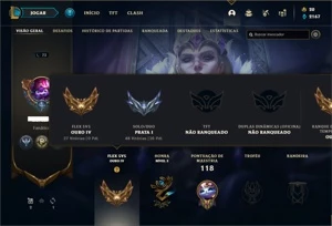 Conta prata 1 com 55 Champs e 34 Skins + 6 Cromas - League of Legends LOL