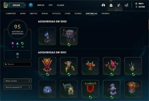 Conta com 519 skins, todos champ, todos emotes - League of Legends LOL