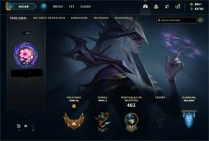 Conta com 519 skins, todos champ, todos emotes - League of Legends LOL