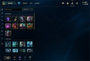 Conta com 519 skins, todos champ, todos emotes - League of Legends LOL