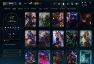 Unranked com 70 Champs e 82 Skins ( MAIN ADC ) - League of Legends LOL